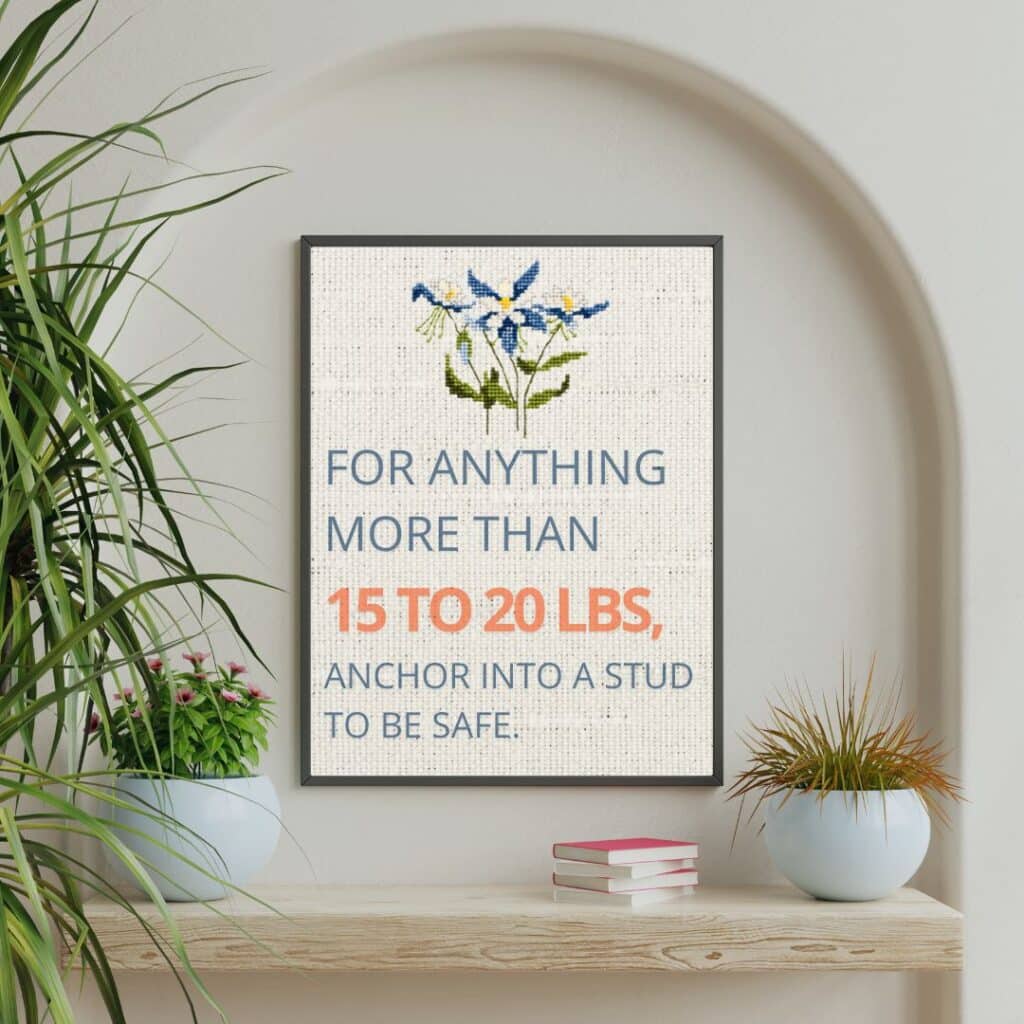 anchor to the stud when wall mounting something heavy